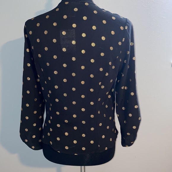Beautiful black & gold polka dot Jacket Large - Picture 4 of 9